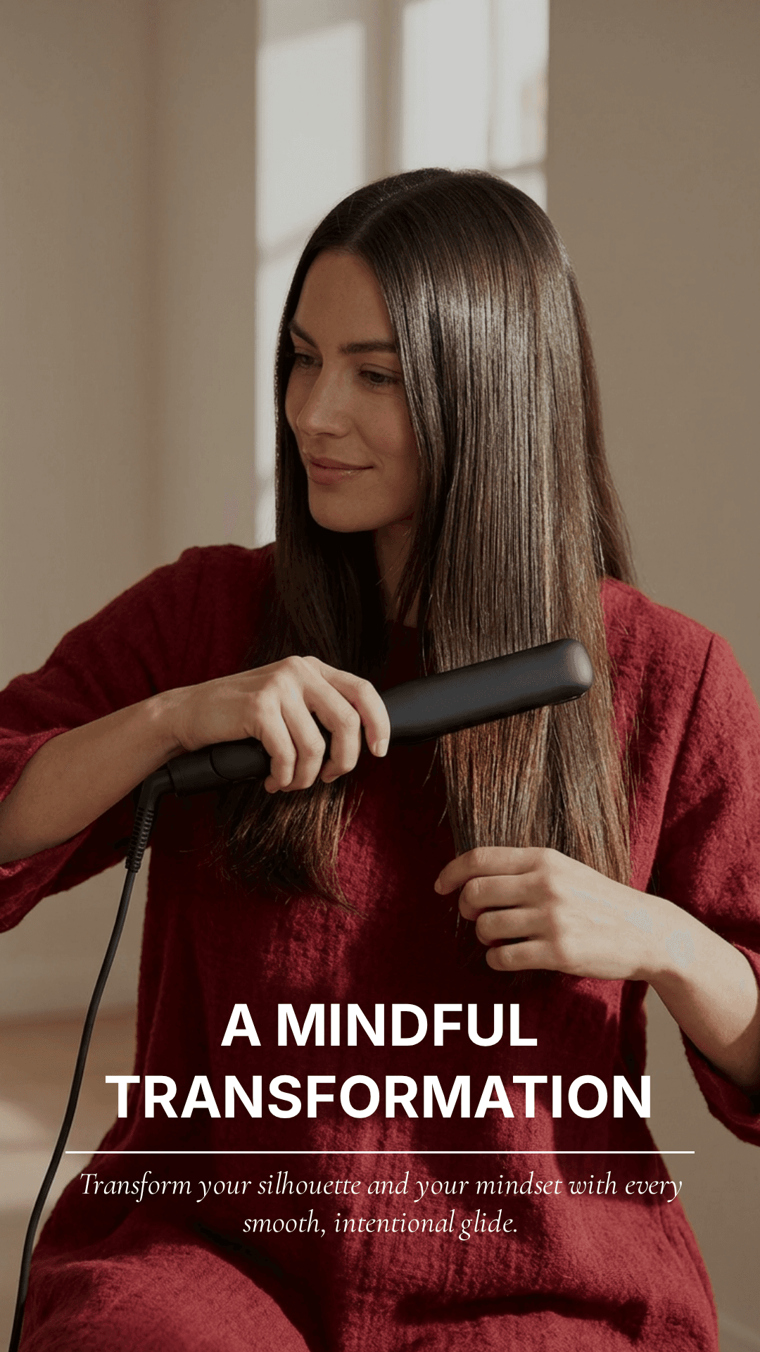 Hair straightener marble editorial